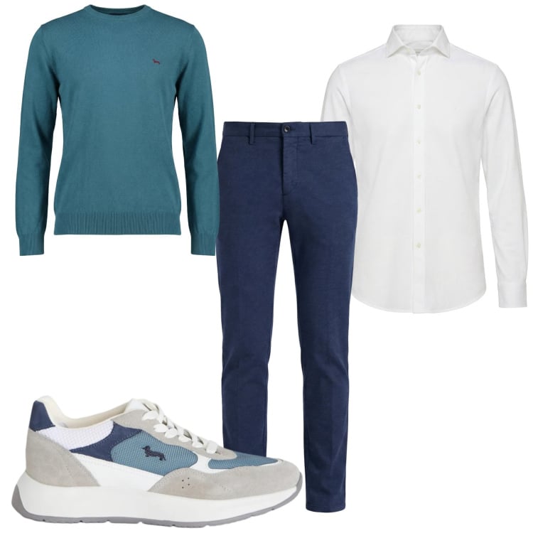 Outfit uomo - Total look #2373755. Stile Casual per Tutti i giorni. Abbinamento con sneakers, pullovers, camicie, pantaloni chino.
