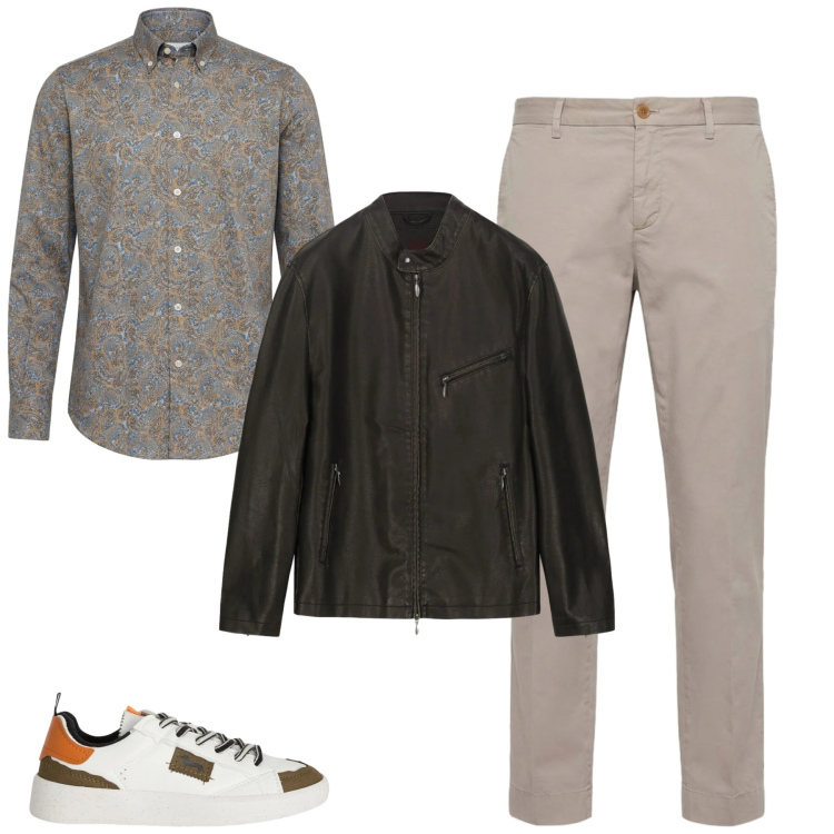 Outfit uomo - City. Stile Urban per Tutti i giorni. Abbinamento con pantaloni chino, sneakers, camicie, giacche.