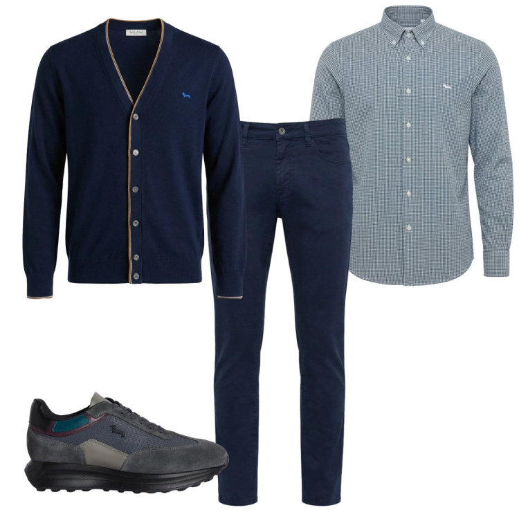 Outfit uomo - Total look #2373790. Stile Casual per Tutti i giorni. Abbinamento con pantaloni, sneakers, cardigans, camicie.
