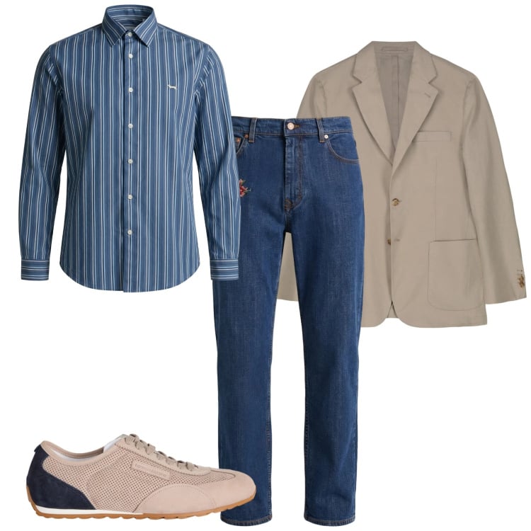 Outfit uomo - Total look #2373792. Stile Casual per Tutti i giorni. Abbinamento con sneakers, jeans, camicie, giacche.