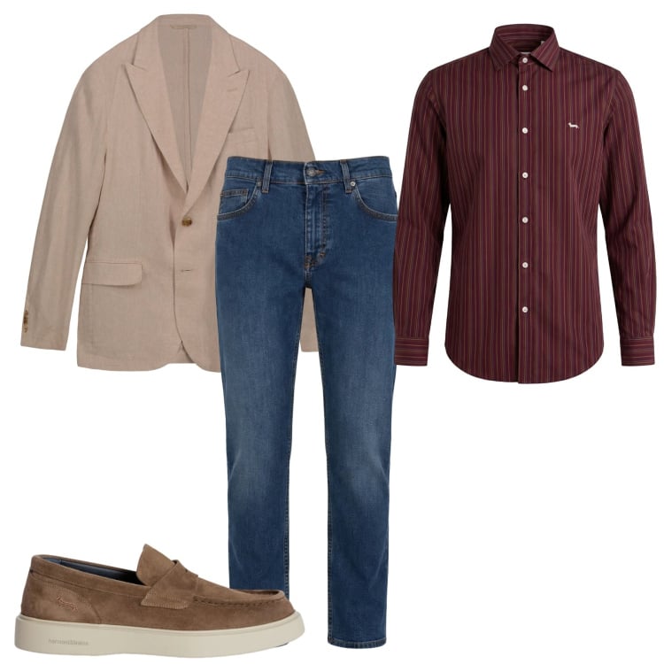 Outfit uomo - Total look #2373797. Stile Casual per Tutti i giorni. Abbinamento con jeans, scarpe stringate, camicie, giacche.