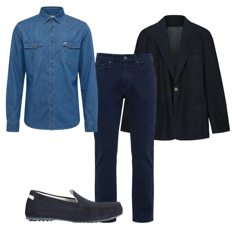 Outfit uomo - Total look #2373801. Stile Casual per Tutti i giorni. Abbinamento con scarpe stringate, camicie, pantaloni, giacche.