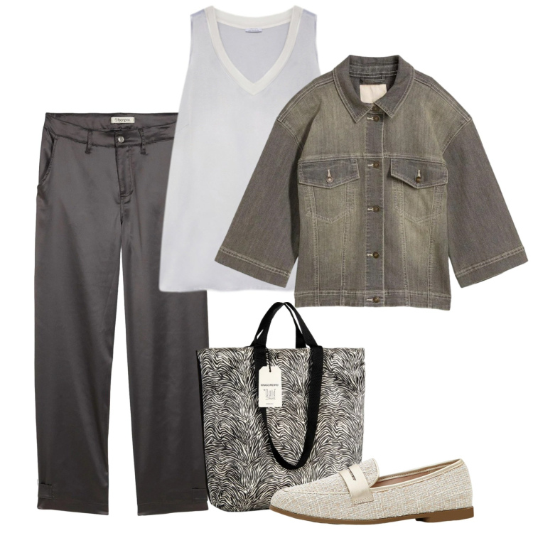 Outfit donna - Marzo. Stile Basic per Tutti i giorni. Abbinamento con mocassini, pantaloni, cappotti, top, borse tote.