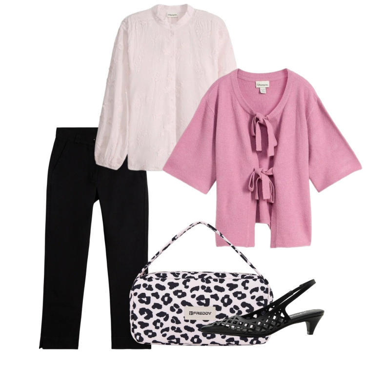 Outfit donna - Marzo. Stile Bon Ton per Tutti i giorni. Abbinamento con décolleté, cardigans, camicie, pantaloni, borse a spalla.