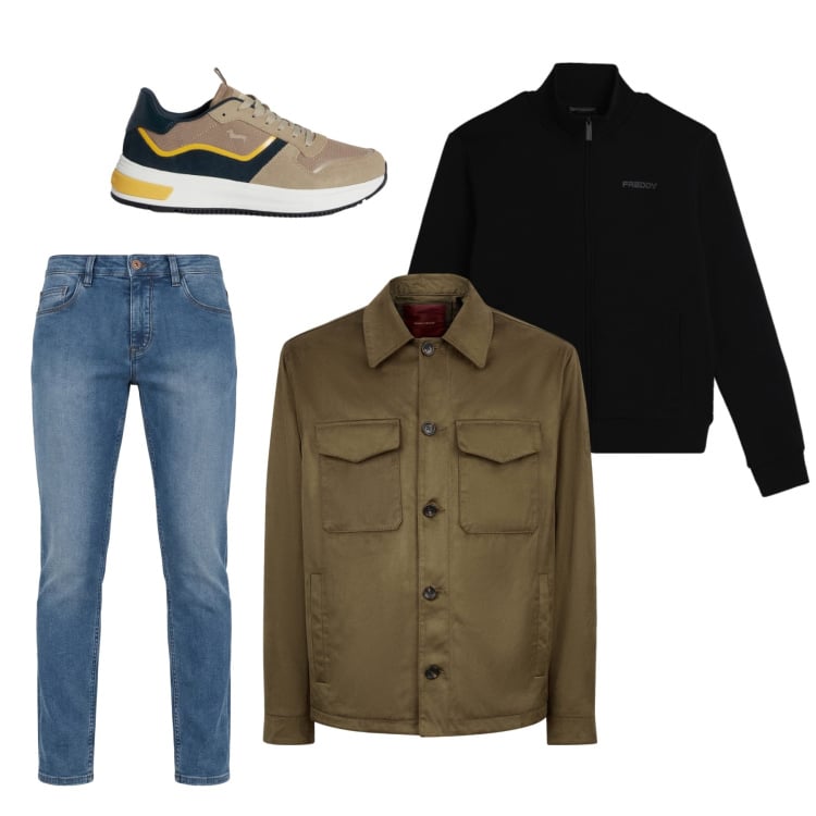 Outfit uomo - Total look #2373899. Stile Urban per Tutti i giorni. Abbinamento con sneakers, jeans, felpe, giacche.