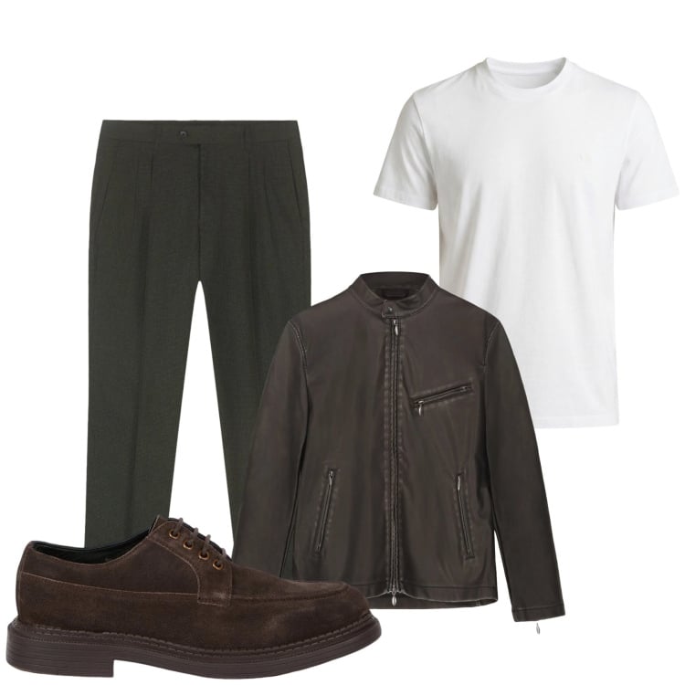 Outfit uomo - Total look #2373907. Stile Trendy per Tutti i giorni. Abbinamento con t-shirt, scarpe stringate, giacche, pantaloni.