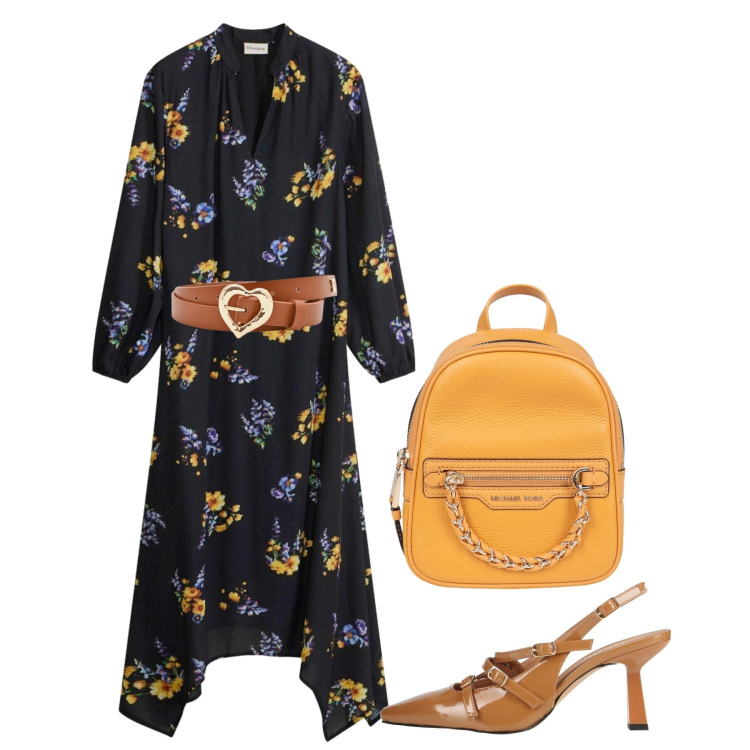Outfit donna - Florage. Stile Bon Ton per Ufficio. Abbinamento con décolleté, zaini, vestiti, cinture.