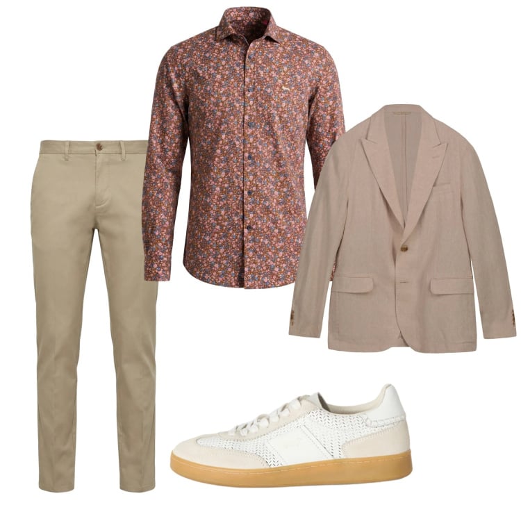 Outfit uomo - Marzo. Stile Casual per Tutti i giorni. Abbinamento con sneakers, pantaloni chino, camicie, giacche.