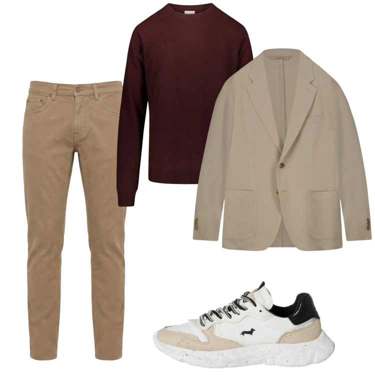 Outfit uomo - Marzo. Stile Casual per Tutti i giorni. Abbinamento con pantaloni, sneakers, maglieria, giacche.