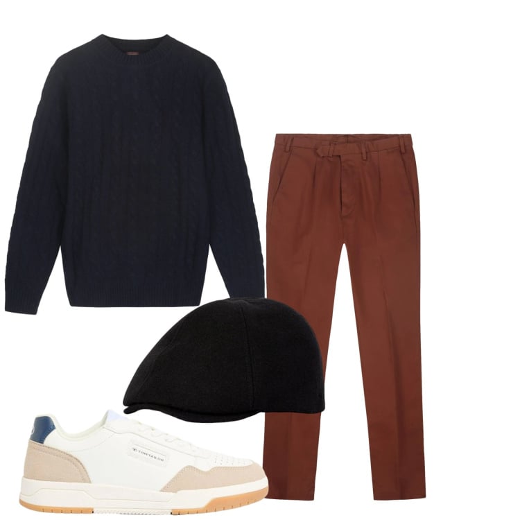 Outfit uomo - Total look #2373963. Stile Casual per Tutti i giorni. Abbinamento con sneakers, cappelli e berretti, pantaloni, maglieria.