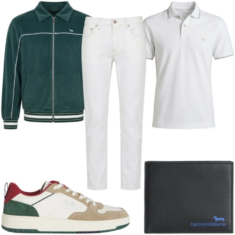 Outfit uomo - Total look #2374037. Stile Trendy per Tutti i giorni. Abbinamento con sneakers, jeans, felpe, portafogli, polo.