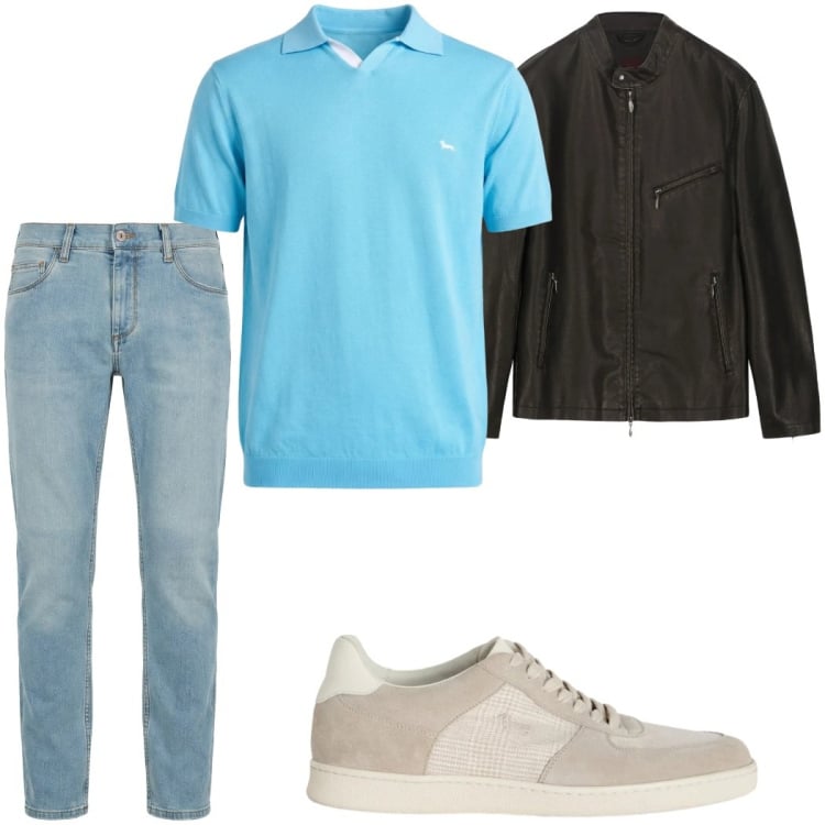 Outfit uomo - Total look #2374042. Stile Casual per Tutti i giorni. Abbinamento con jeans slim fit, polo, sneakers, giacche.