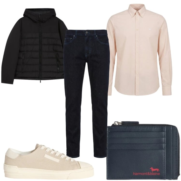 Outfit uomo - Total look #2374067. Stile Casual per Tutti i giorni. Abbinamento con jeans, sneakers, portamonete, camicie, piumini.