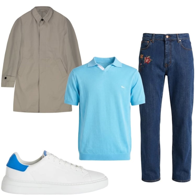 Outfit uomo - Total look #2374090. Stile Trendy per Tutti i giorni. Abbinamento con sneakers, polo, jeans, giacche.