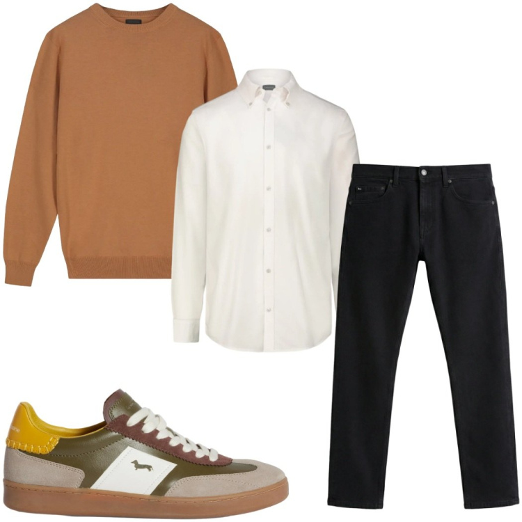 Outfit uomo - Total look #2374101. Stile Casual per Tutti i giorni. Abbinamento con sneakers, jeans, maglieria, camicie.