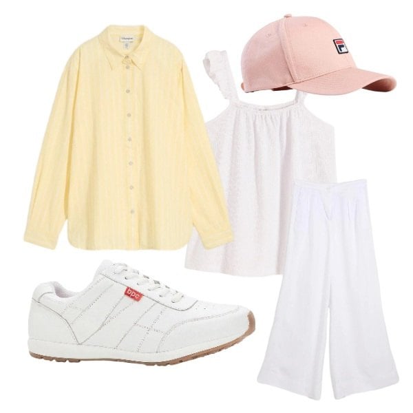 Outfit donna - aprile bonprix. Stile Urban per Tutti i giorni. Abbinamento con sneakers, top, pantaloni, camicie, cappelli con visiera.