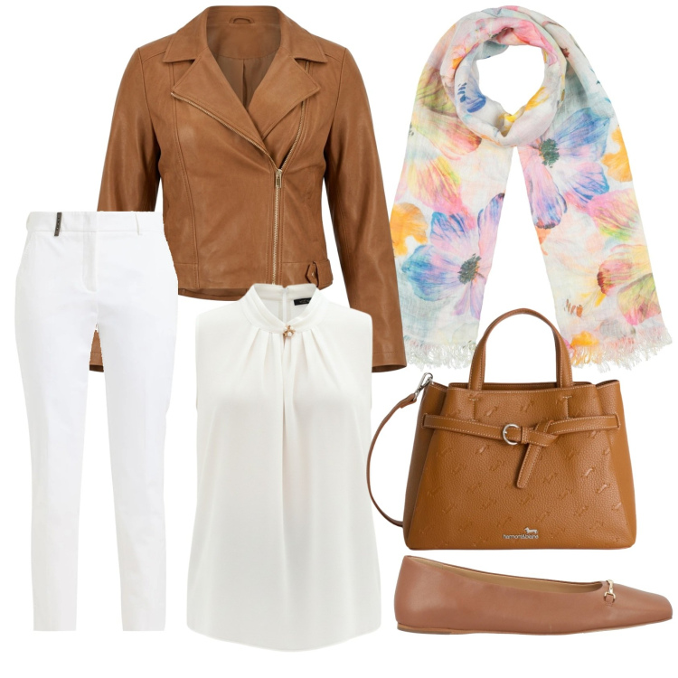 Outfit donna - A zonzo al mare. Stile Glamour per Tutti i giorni. Abbinamento con ballerine, sciarpe, pantaloni, borse a mano, top, giacche.