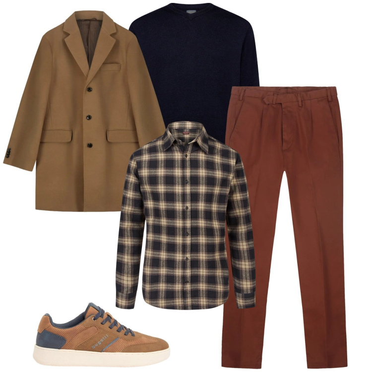 Outfit uomo - Total look #2374185. Stile Business/Elegante per Ufficio. Abbinamento con sneakers, camicie, maglieria, pantaloni, cappotti.