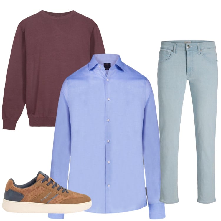 Outfit uomo - Total look #2374232. Stile Urban per Tutti i giorni. Abbinamento con jeans, sneakers, camicie, maglieria.