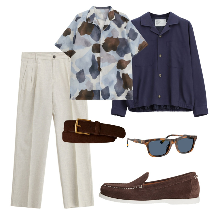 Outfit uomo - Collezione Imperial. Stile Urban per Tutti i giorni. Abbinamento con pantaloni, camicie a manica corta, cappotti, cinture, scarpe stringate, occhiali da sole.