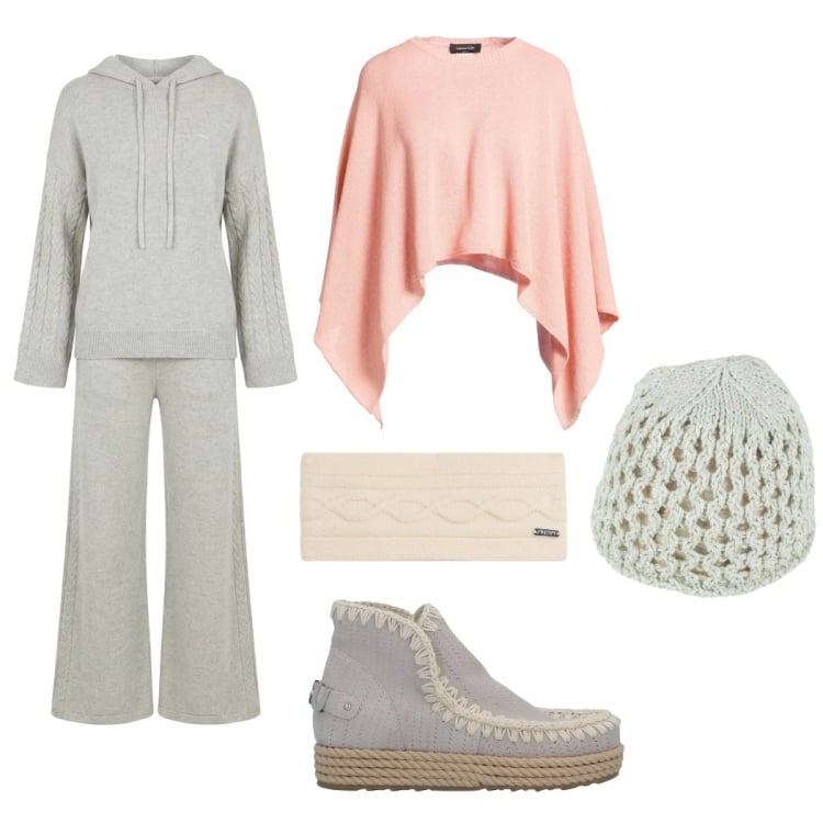 Outfit donna - Total look #2374251. Stile Casual per Tutti i giorni. Abbinamento con stivaletti, cappotti, cappelli, tute, accessori per capelli.