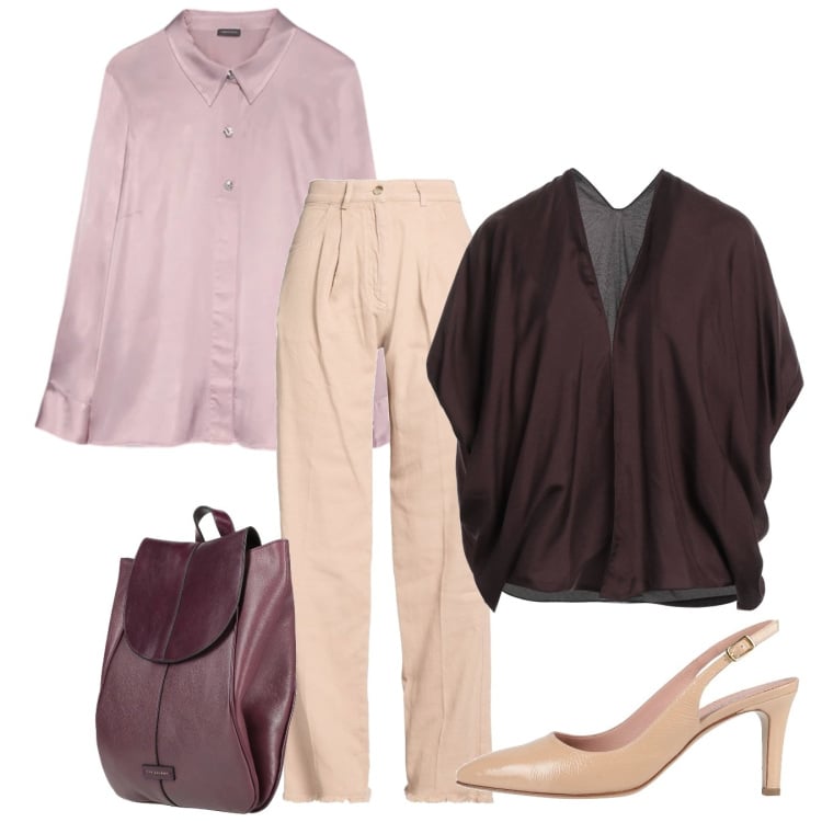 Outfit donna - Cipriati. Stile Chic per Tutti i giorni. Abbinamento con blazer, zaini, décolleté, pantaloni, camicie.