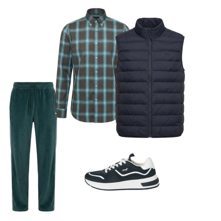 Outfit uomo - Marzo. Stile Casual per Tutti i giorni. Abbinamento con pantaloni, sneakers, piumini, camicie.