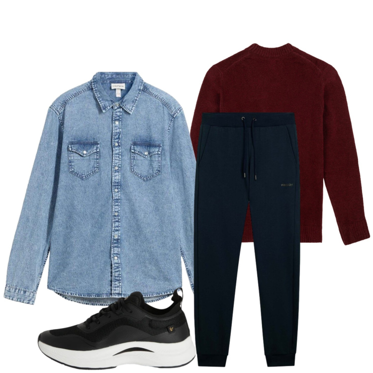 Outfit uomo - Total look #2374259. Stile Casual per Tutti i giorni. Abbinamento con camicie, pantaloni, sneakers, maglieria.