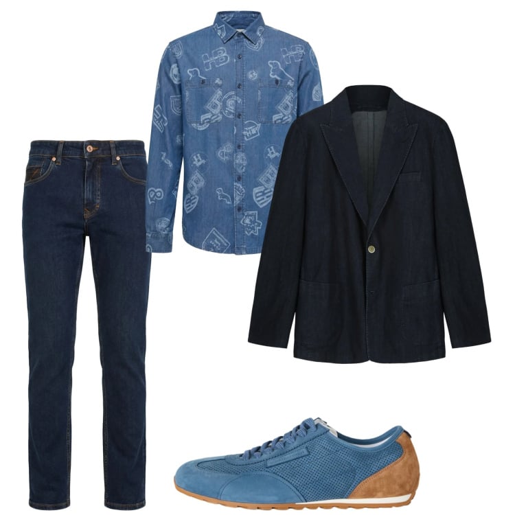 Outfit uomo - Marzo. Stile Casual per Tutti i giorni. Abbinamento con sneakers, jeans, camicie, giacche.