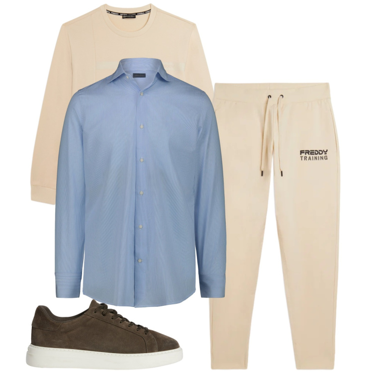Outfit uomo - Total look #2374299. Stile Urban per Tutti i giorni. Abbinamento con sneakers, pantaloni, felpe, camicie.