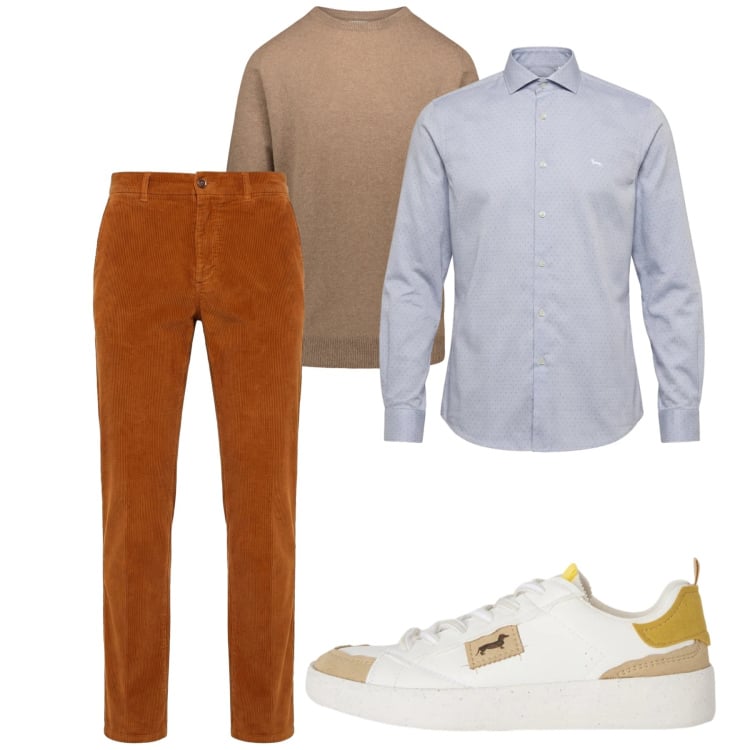 Outfit uomo - Total look #2374303. Stile Casual per Tutti i giorni. Abbinamento con sneakers, pantaloni chino, camicie, maglieria.