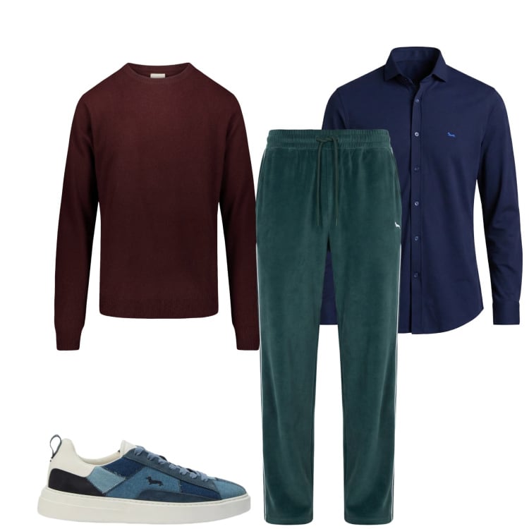 Outfit uomo - Total look #2374305. Stile Urban per Tutti i giorni. Abbinamento con pantaloni, sneakers, camicie, maglieria.