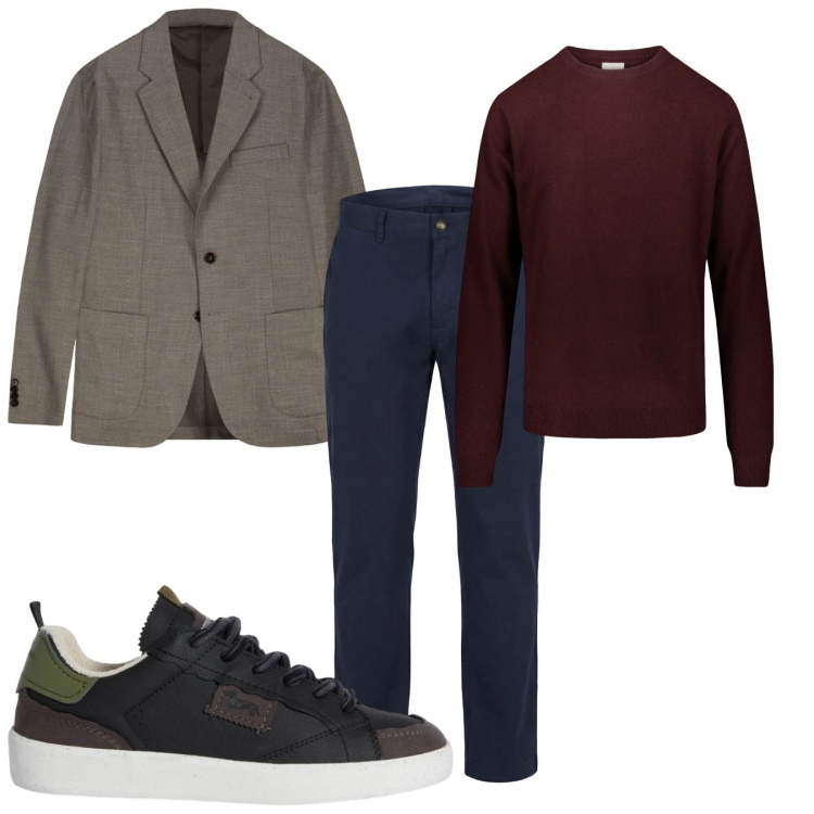 Outfit uomo - Total look #2374306. Stile Casual per Tutti i giorni. Abbinamento con sneakers, pantaloni cargo, maglieria, giacche.
