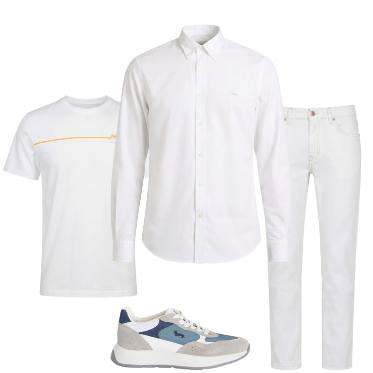 Outfit uomo - Total look #2374323. Stile Trendy per Serata speciale. Abbinamento con sneakers, jeans, camicie, t-shirt.