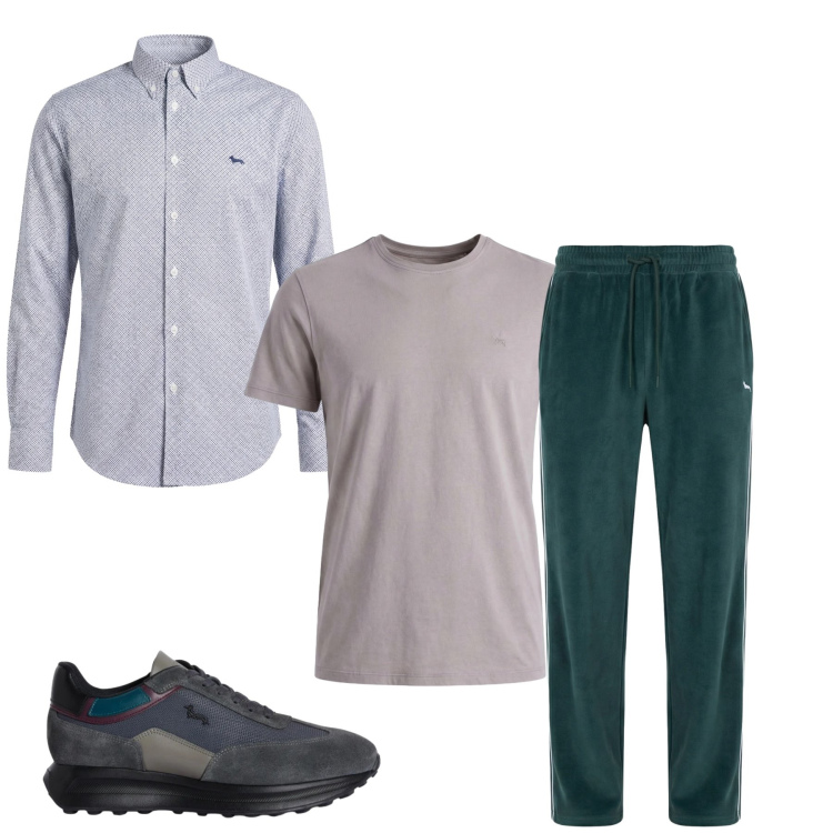 Outfit uomo - Total look #2374338. Stile Casual per Tutti i giorni. Abbinamento con pantaloni, camicie, sneakers, t-shirt.