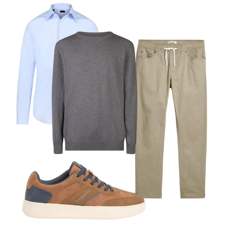 Outfit uomo - Total look #2374376. Stile Casual per Tutti i giorni. Abbinamento con pantaloni, sneakers, camicie, maglieria.