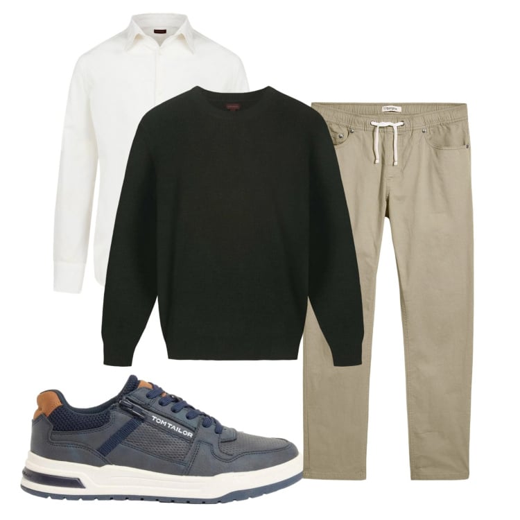 Outfit uomo - Total look #2374378. Stile Casual per Tutti i giorni. Abbinamento con pantaloni, sneakers, camicie, maglieria.