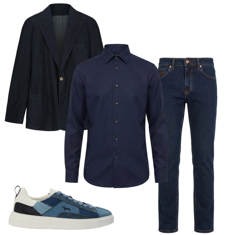 Outfit uomo - Total look #2374380. Stile Trendy per Tutti i giorni. Abbinamento con sneakers, jeans, camicie, giacche.