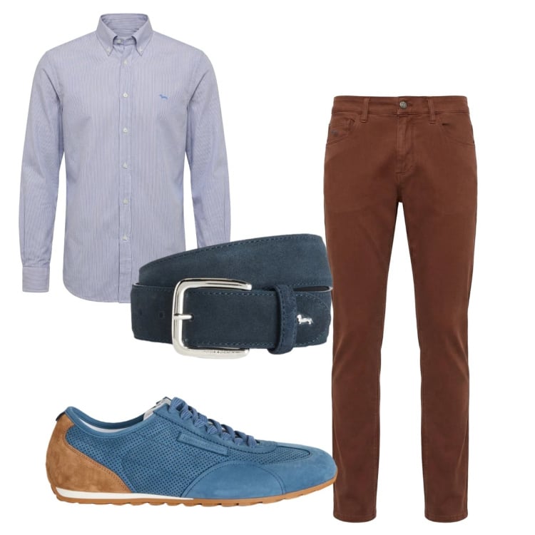 Outfit uomo - Total look #2374381. Stile Casual per Tutti i giorni. Abbinamento con sneakers, cinture, pantaloni, camicie.