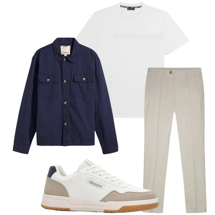 Outfit uomo - Total look #2374391. Stile Trendy per Tutti i giorni. Abbinamento con giacche, sneakers, t-shirt, pantaloni.