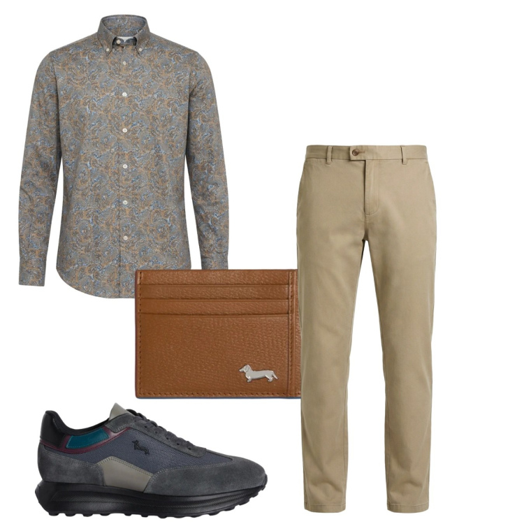 Outfit uomo - Total look #2374404. Stile Casual per Tutti i giorni. Abbinamento con portafogli, sneakers, pantaloni chino, camicie.