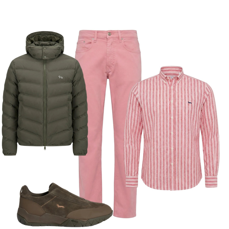 Outfit uomo - Total look #2374409. Stile Urban per Ufficio. Abbinamento con camicie, piumini, pantaloni, sneakers.