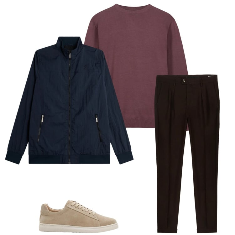 Outfit uomo - Total look #2374411. Stile Casual per Tutti i giorni. Abbinamento con sneakers, giacche, maglieria, pantaloni.