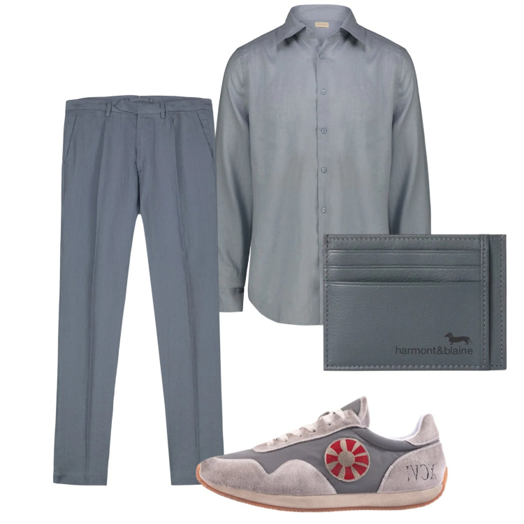 Outfit uomo - Total look #2374413. Stile Casual per Tutti i giorni. Abbinamento con portafogli, camicie, pantaloni, sneakers.