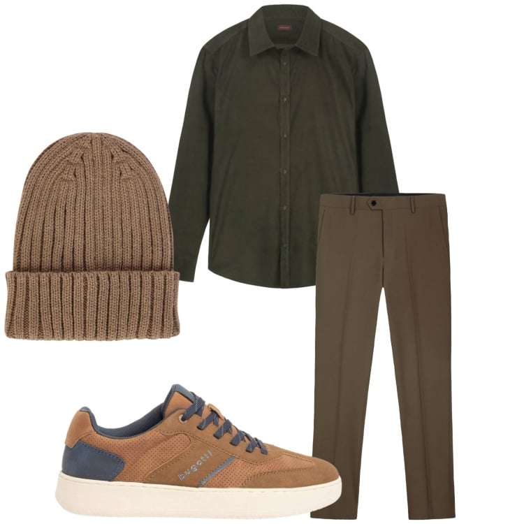 Outfit uomo - Total look #2374417. Stile Trendy per Tutti i giorni. Abbinamento con sneakers, berretti, pantaloni, camicie.