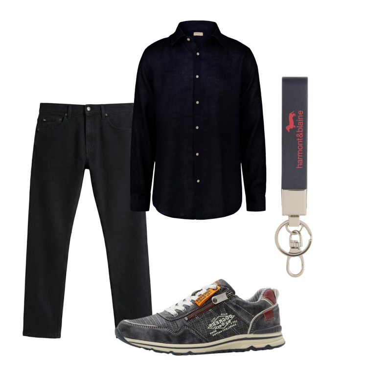 Outfit uomo - Total look #2374422. Stile Casual per Tutti i giorni. Abbinamento con sneakers, portachiavi, jeans, camicie.