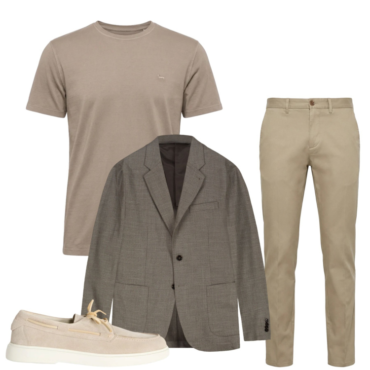 Outfit uomo - Total look #2374424. Stile Trendy per Tutti i giorni. Abbinamento con scarpe stringate, pantaloni chino, t-shirt, giacche.