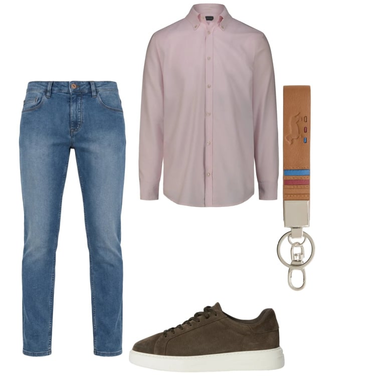 Outfit uomo - Total look #2374428. Stile Casual per Tutti i giorni. Abbinamento con portachiavi, sneakers, jeans, camicie.