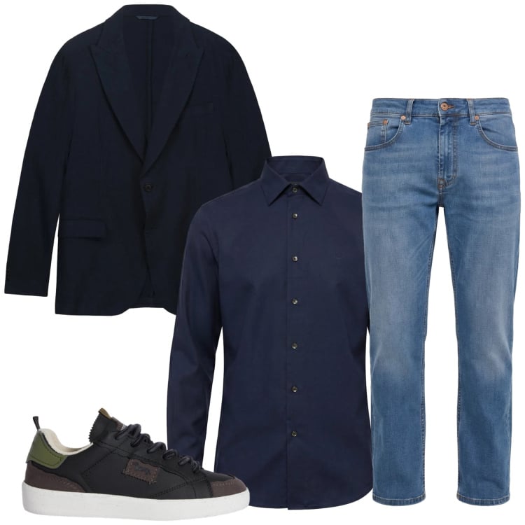 Outfit uomo - Total look #2374438. Stile Urban per Tutti i giorni. Abbinamento con sneakers, jeans, camicie, giacche.