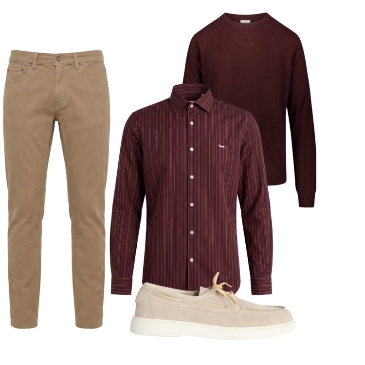 Outfit uomo - Total look #2374459. Stile Casual per Tutti i giorni. Abbinamento con scarpe stringate, pantaloni, camicie, maglieria.